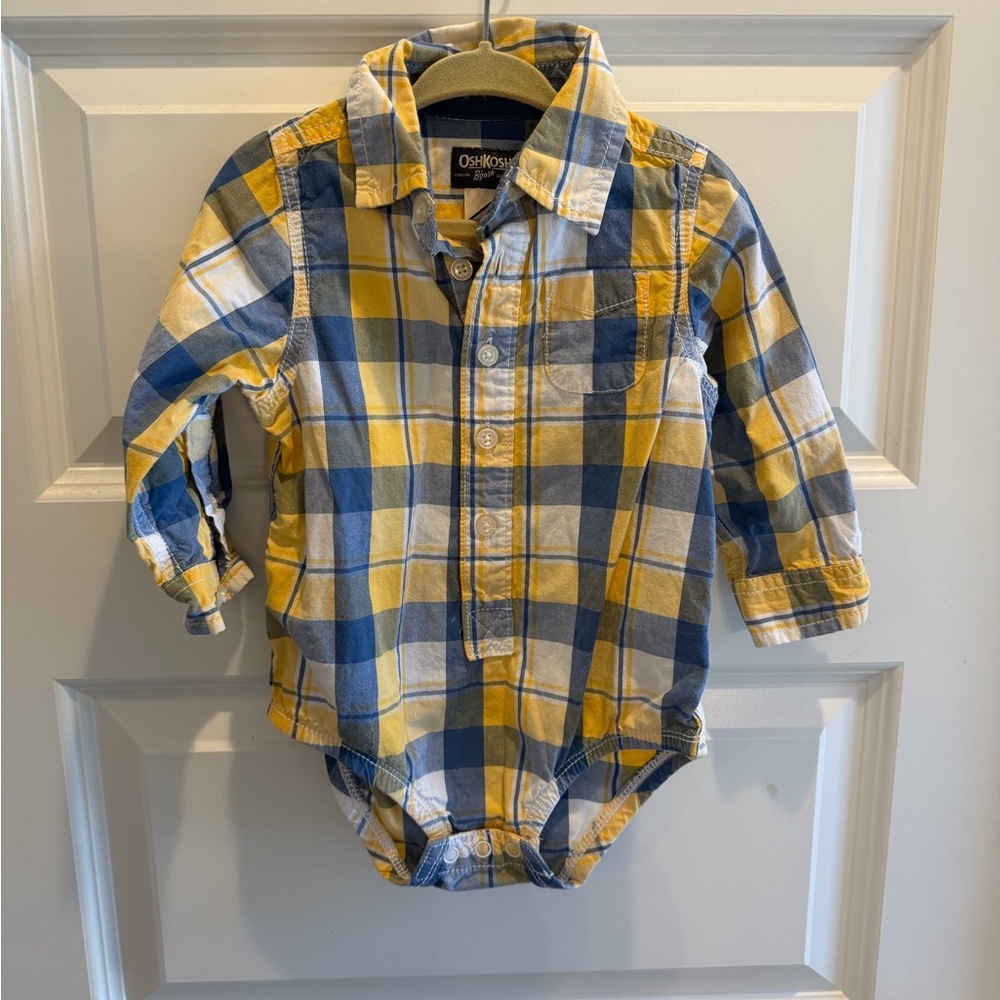 Oshkosh Yellow Plaid Onesie